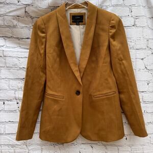 J. Crew Blazer Parke Tan 98% Wool Flannel Size O Classic Work Academia Office